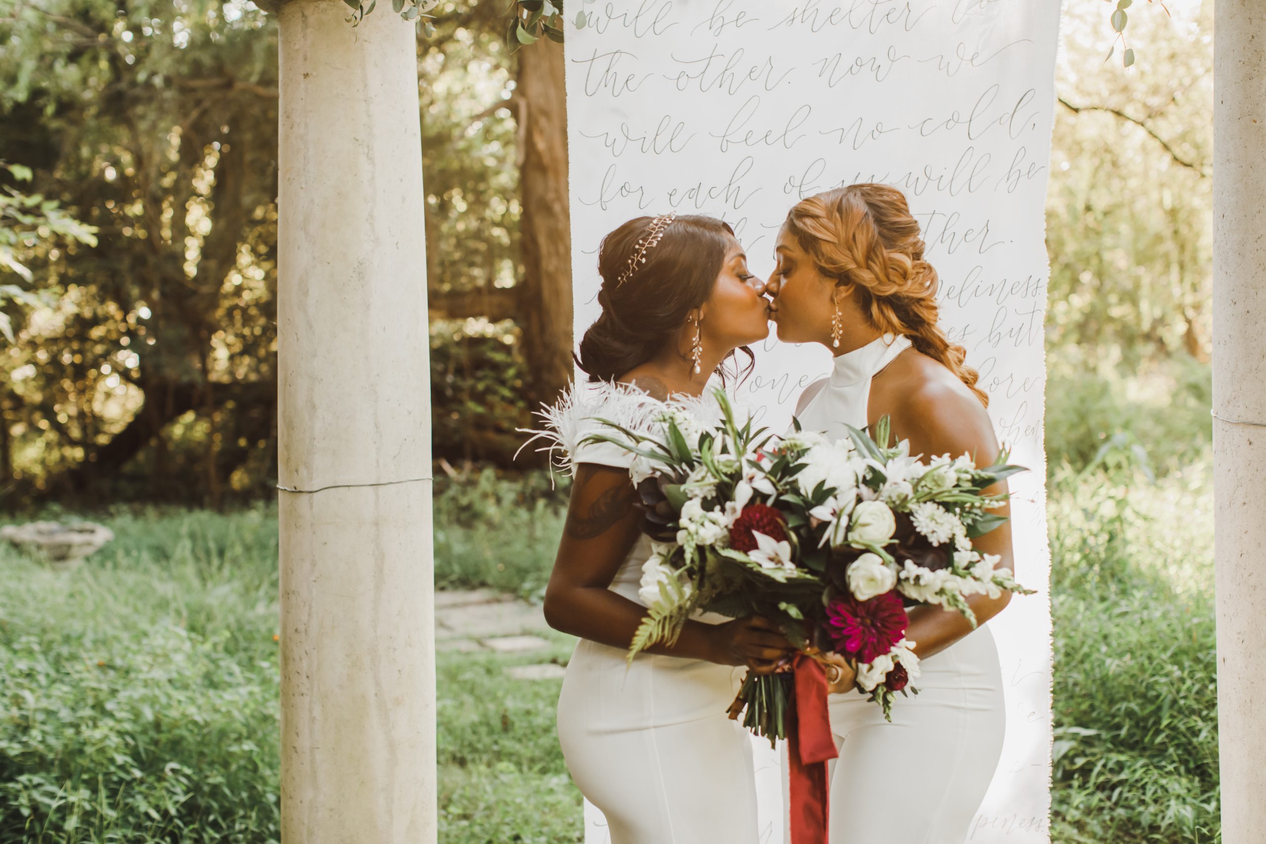 LGBTQ+ couple kissing