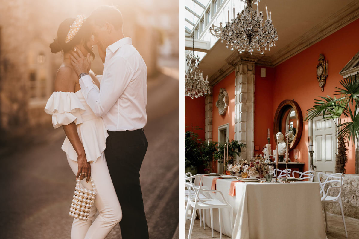 Couple in a casual Spanish wedding