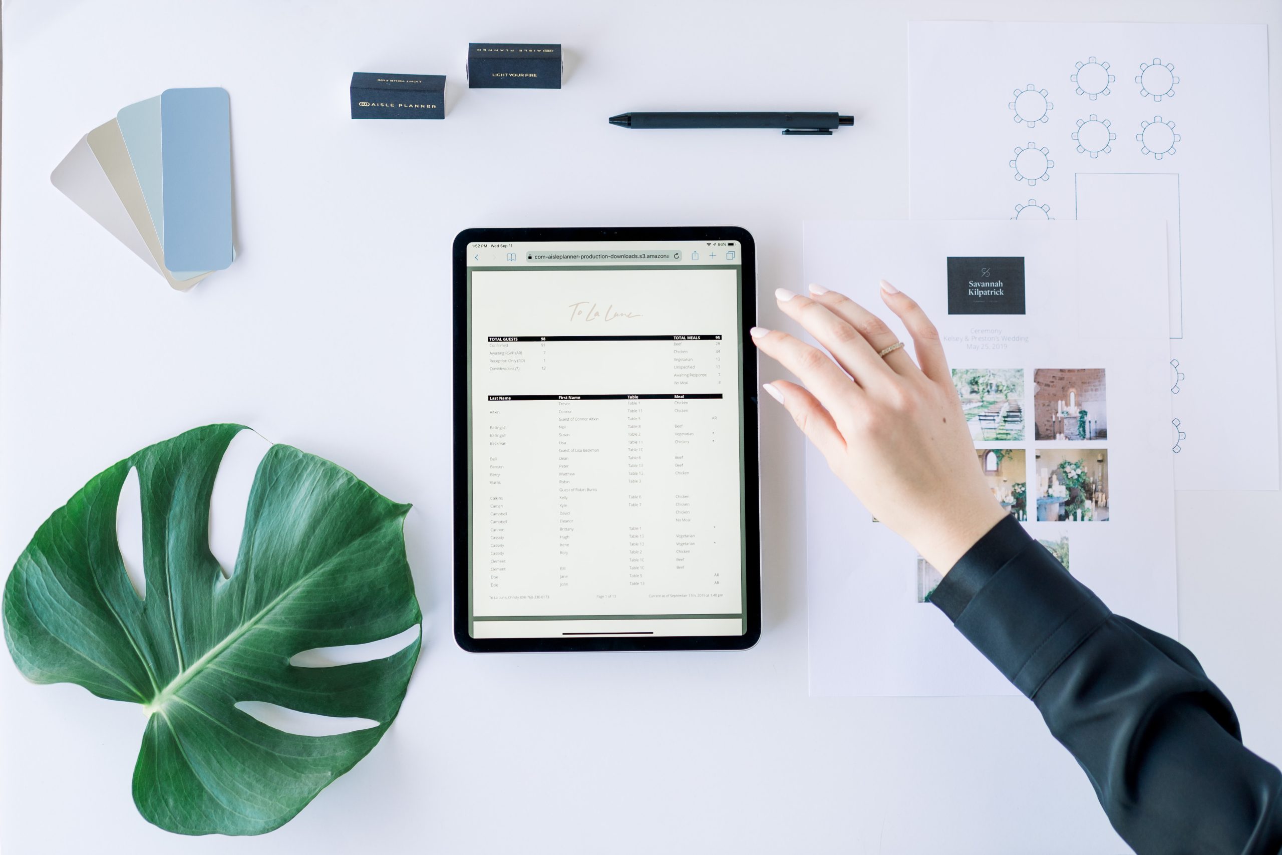 Tablet and office supplies