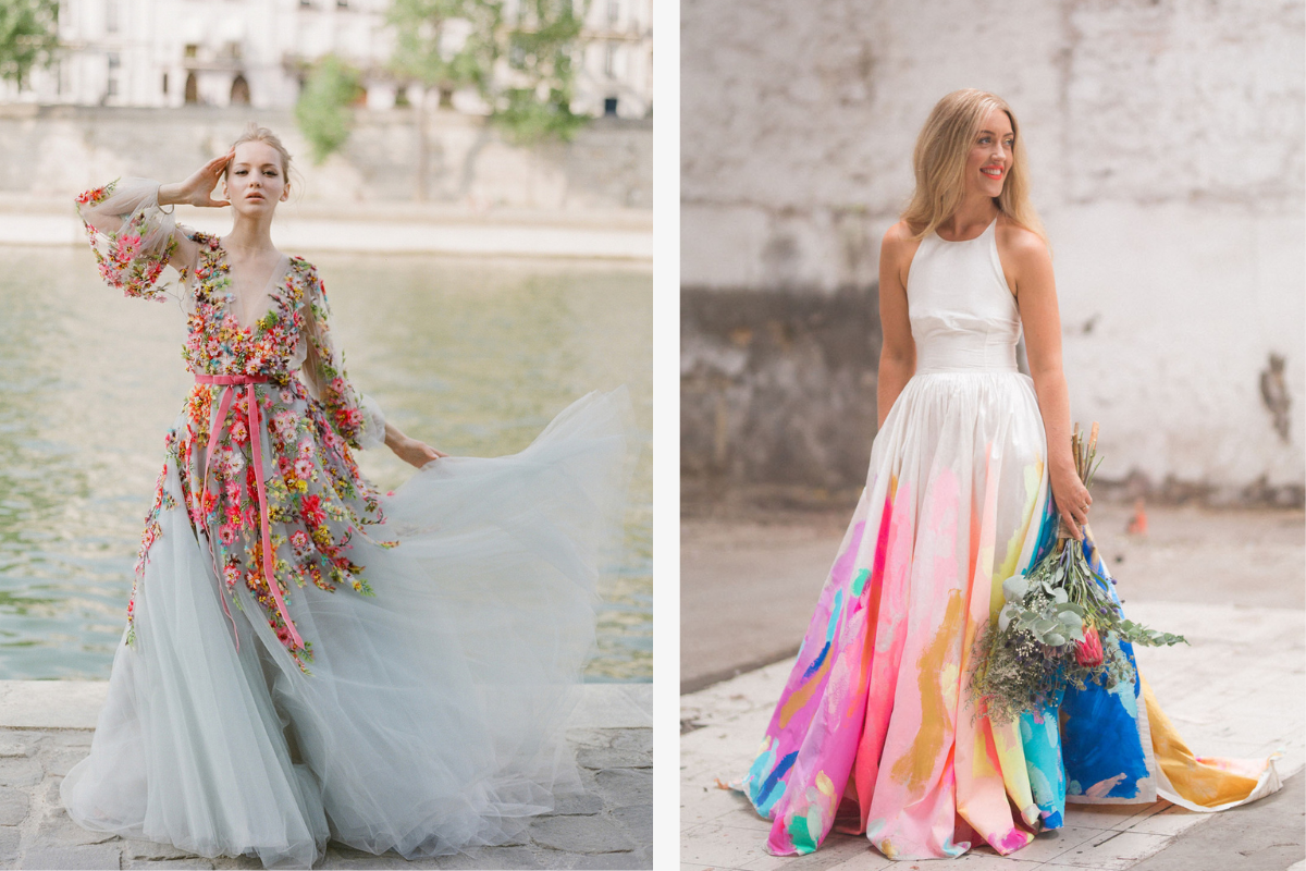 Bright wedding gowns