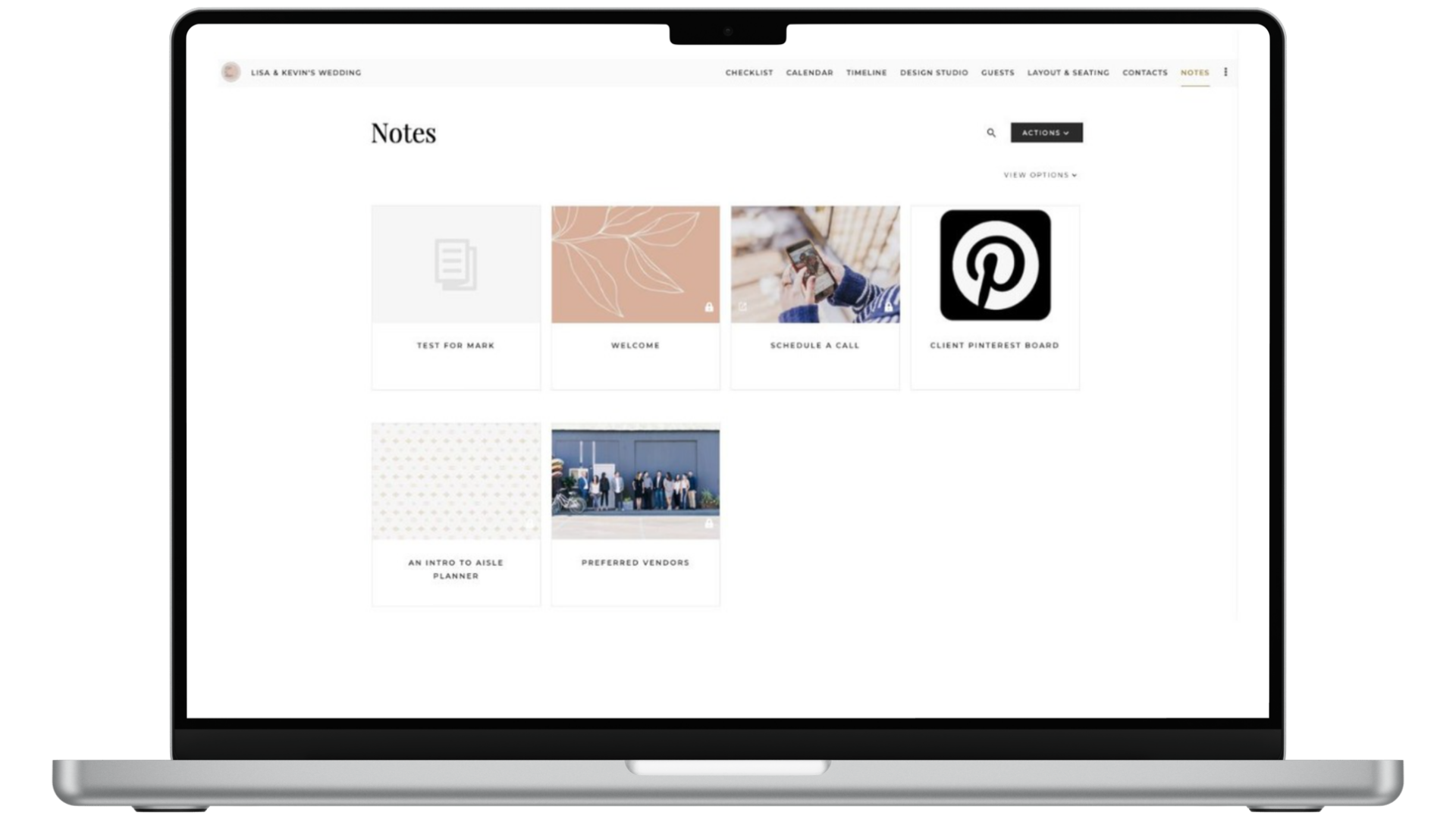 Aisle Planner client notes section