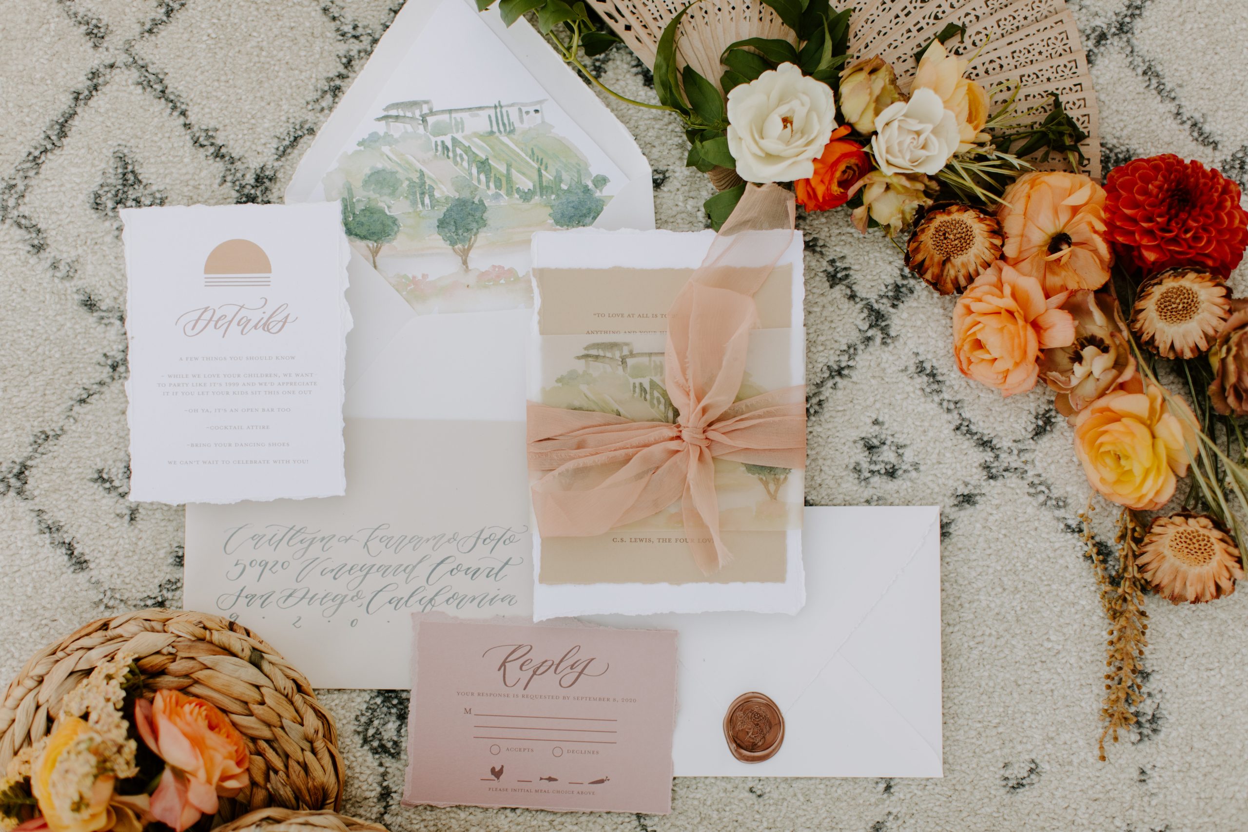 Stationery and roses