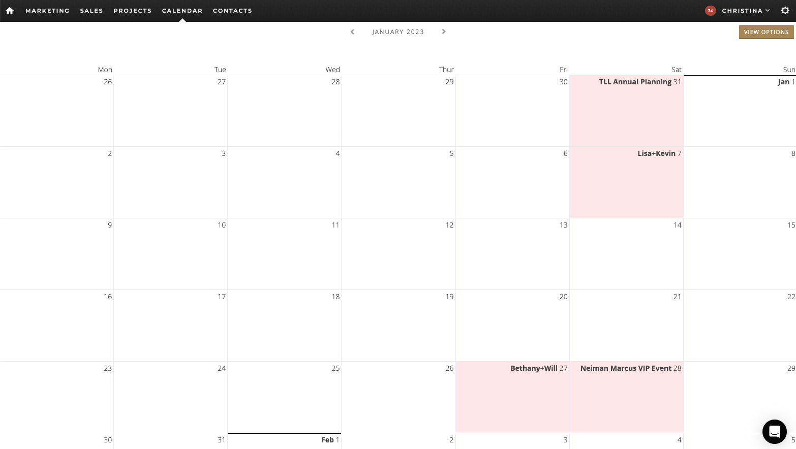 Aisle Planner Calendar