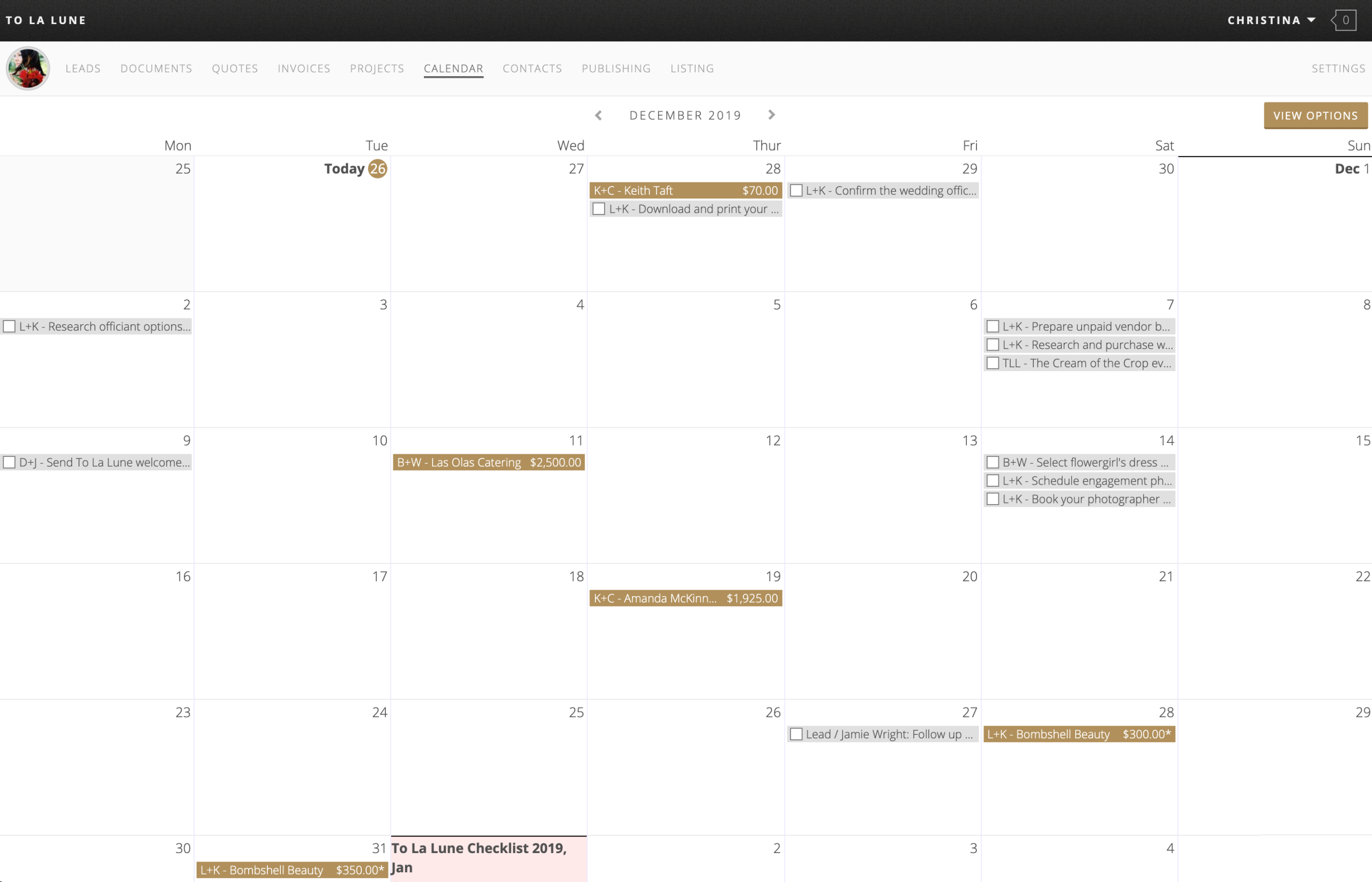 Aisle Planner Calendar