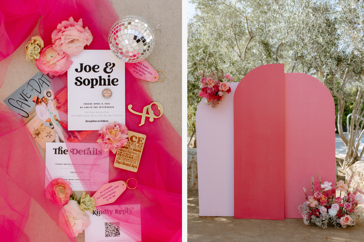 Pink Barbie stationery and backdrop