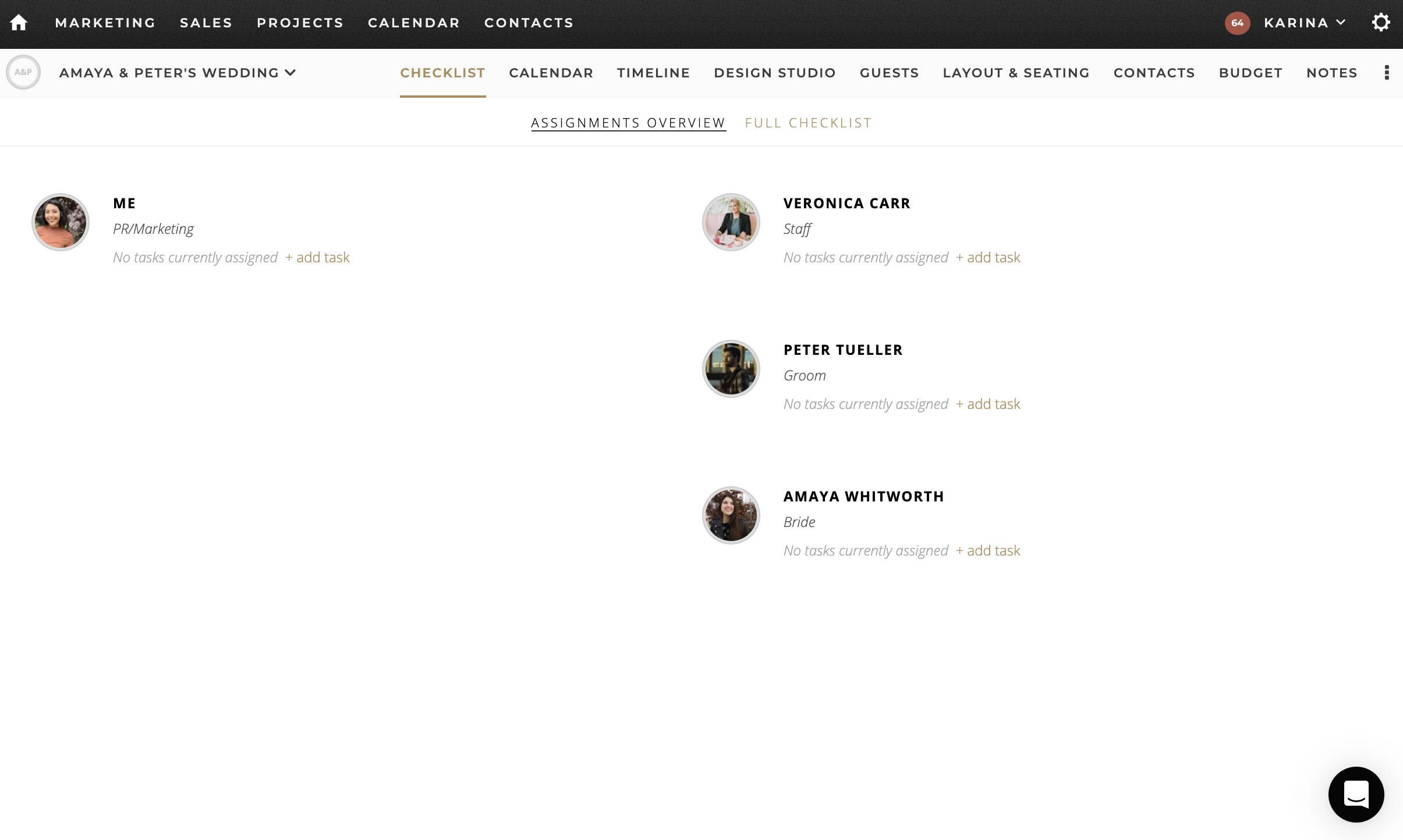 checklist assignments