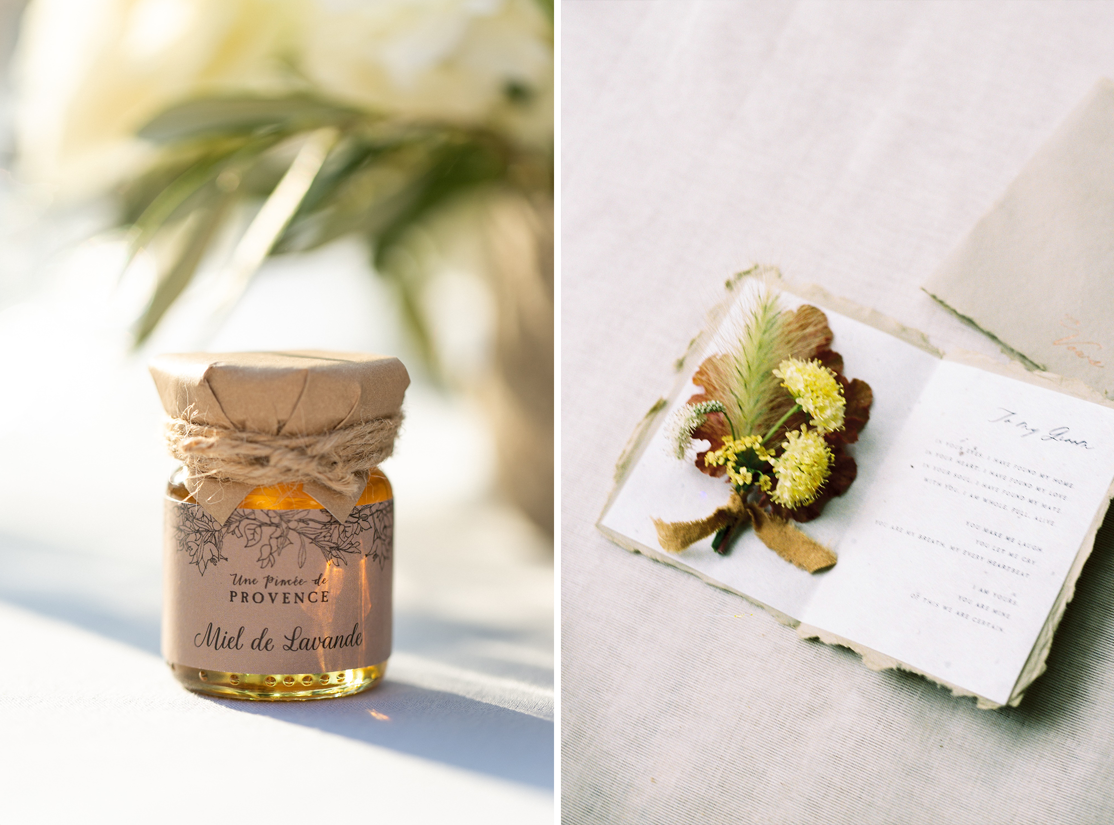 Honey favor and card