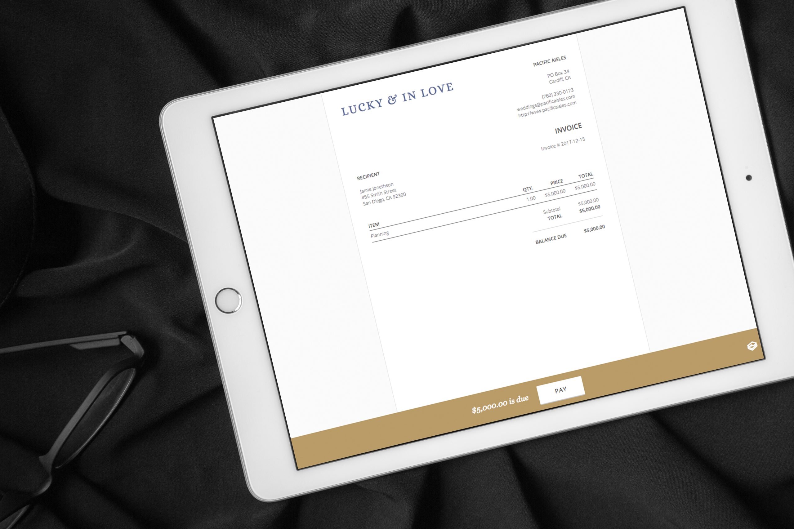 Invoice Template Featured on iPad