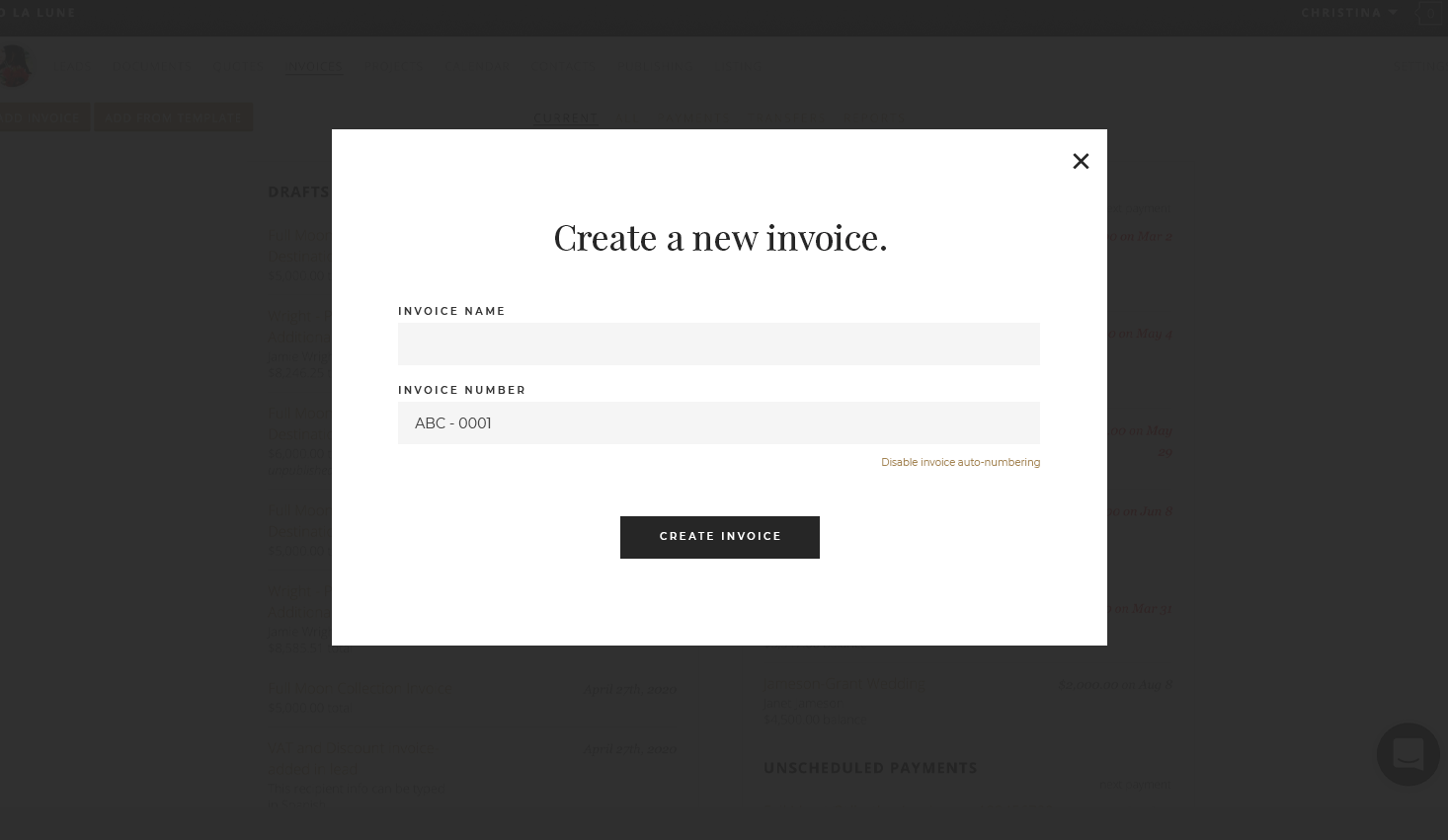 Invoice Auto Numbering