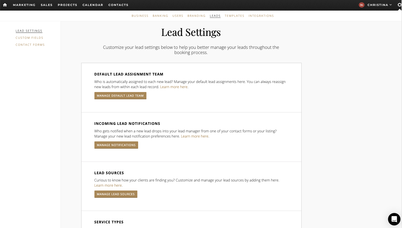 Aisle Planner Lead Settings