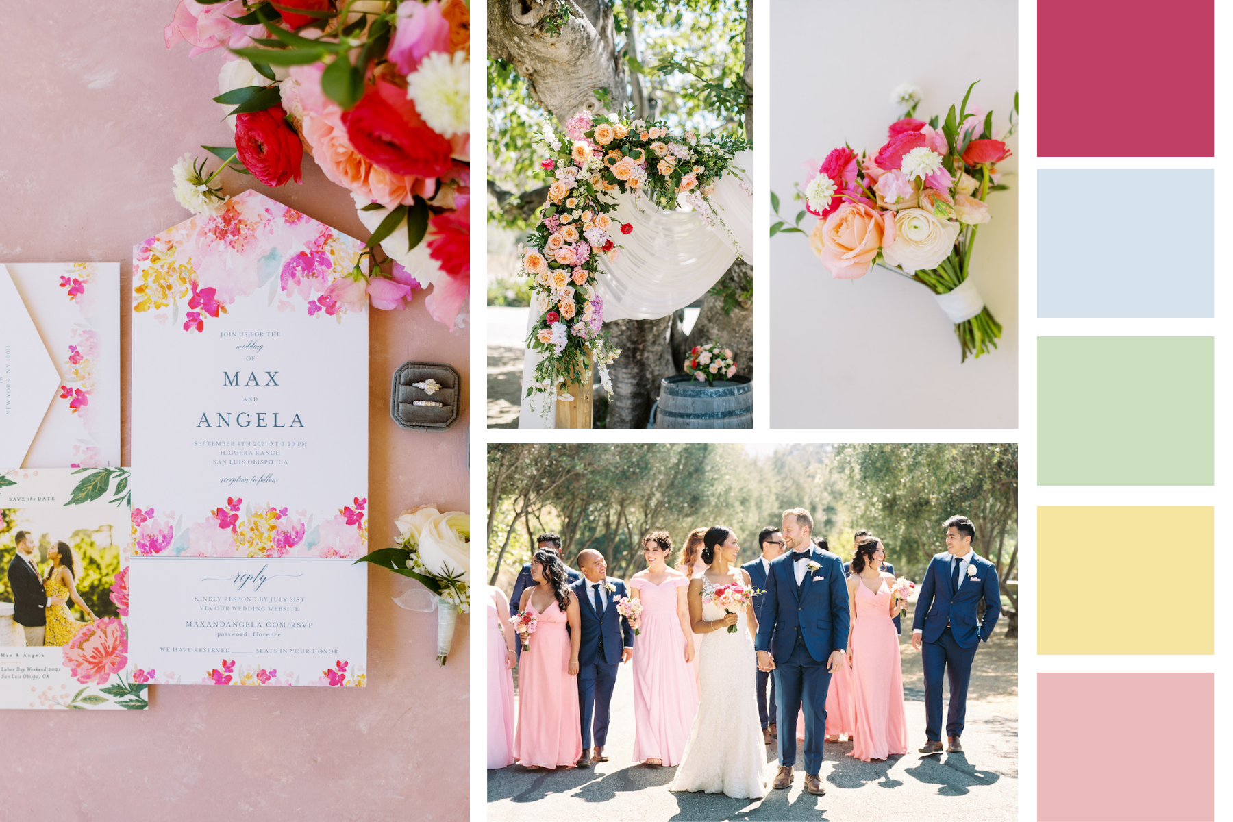 Pastel and magenta color palette 