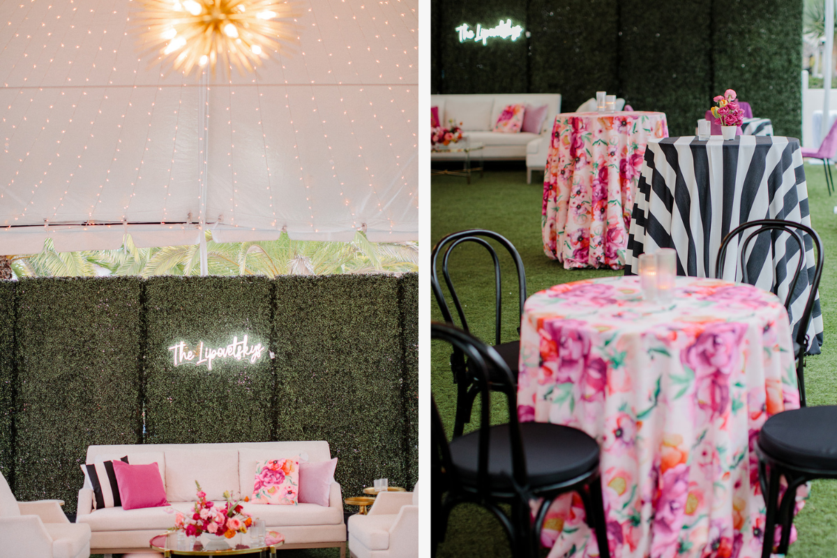 Barbie wedding and neon light