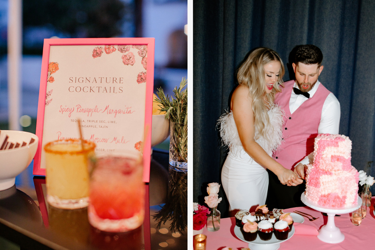 Barbie wedding cocktails and desserts