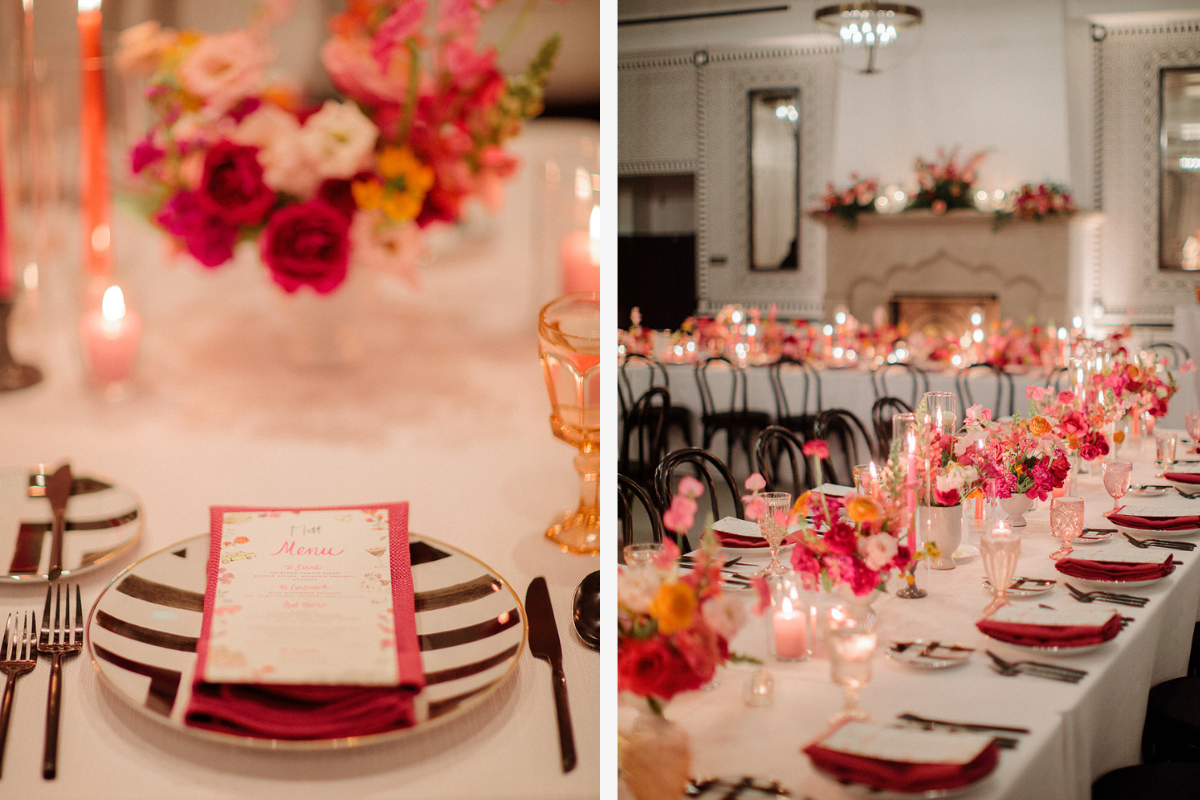 Pink barbie wedding tablescape