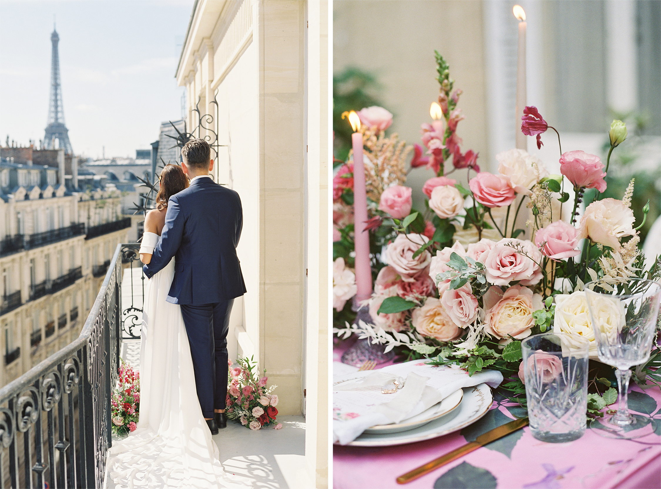 Couple in Paris and Florals