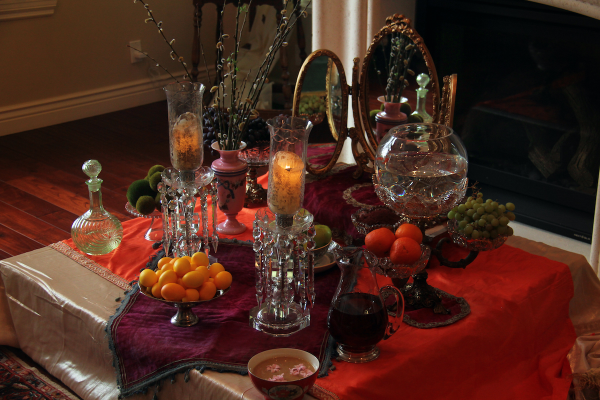 red Persian new year haft-seen 