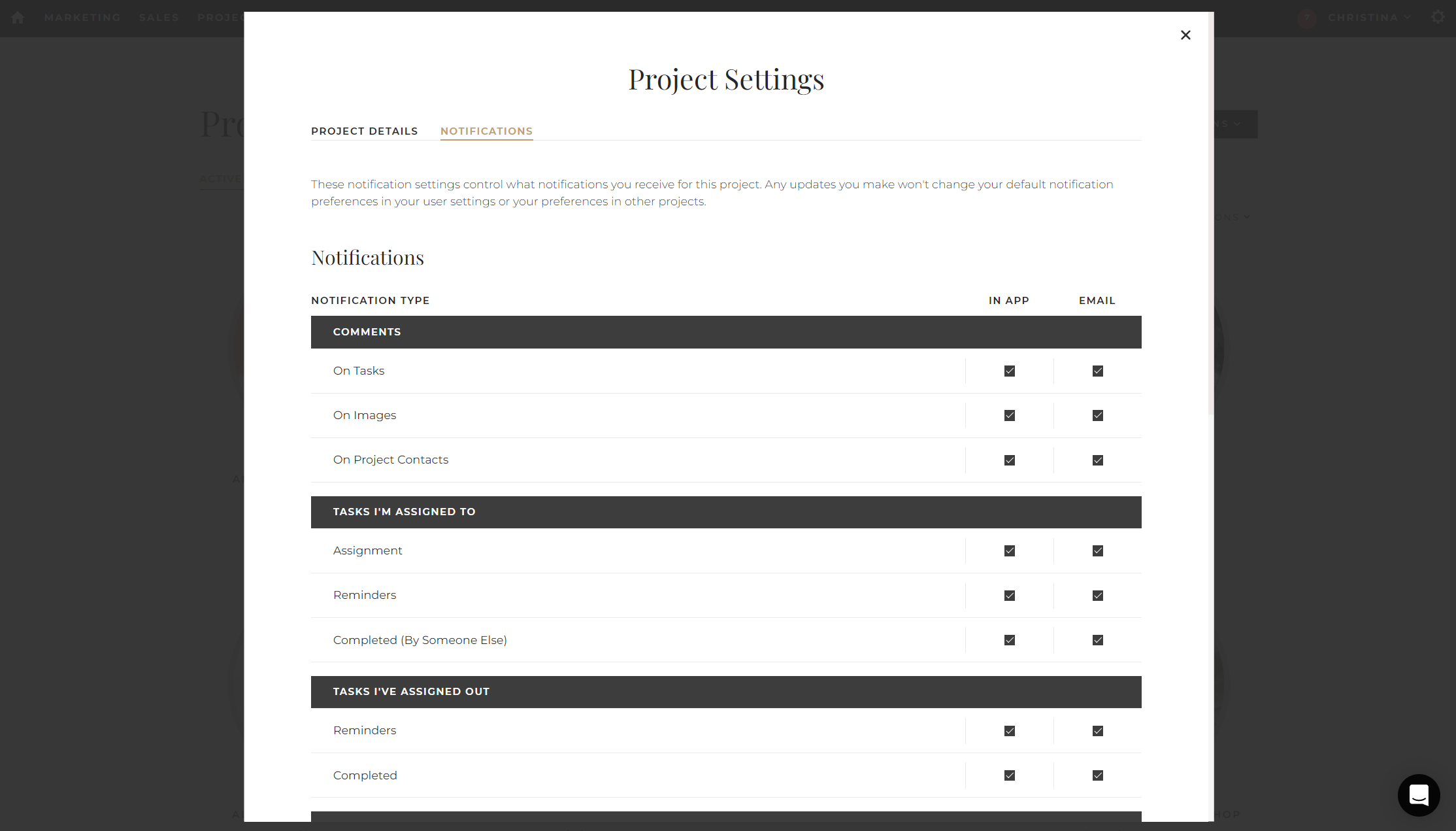 Project Settings