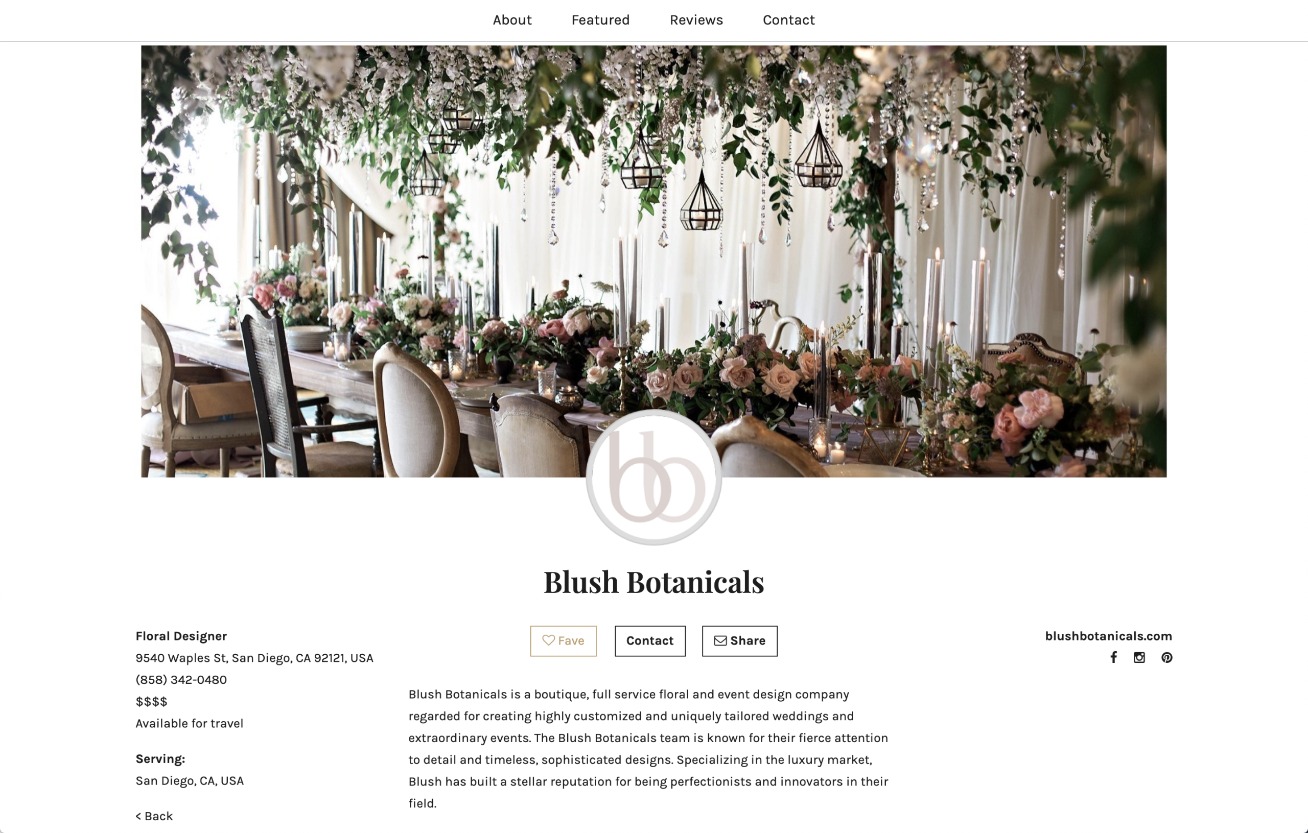 Blush Botanicals Marketplace Listing