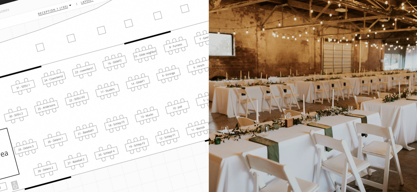 Aisle Planner layouts and real life venue layout