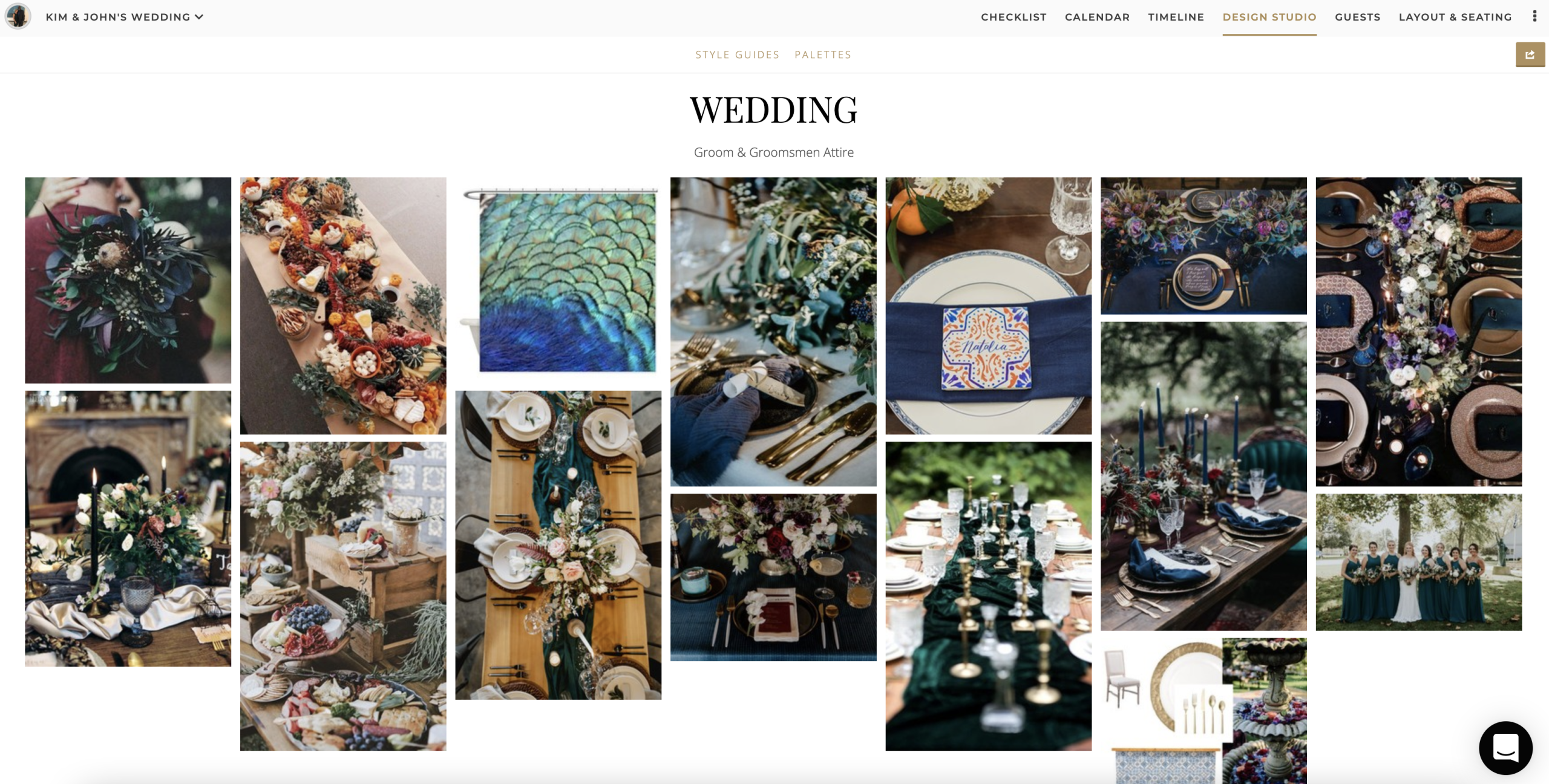 Wedding day moodboard