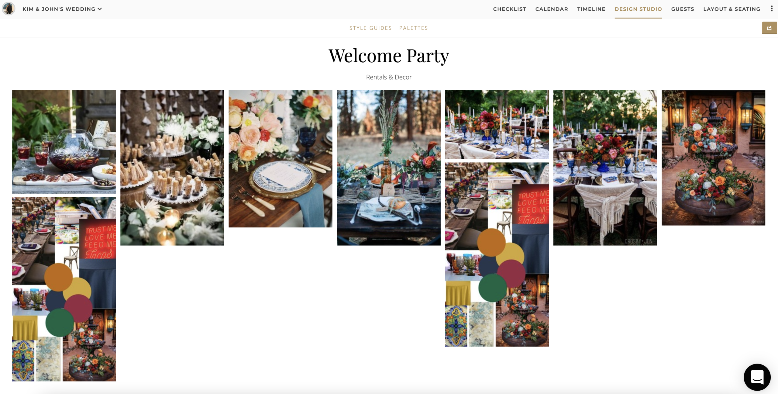 Welcome party design studio