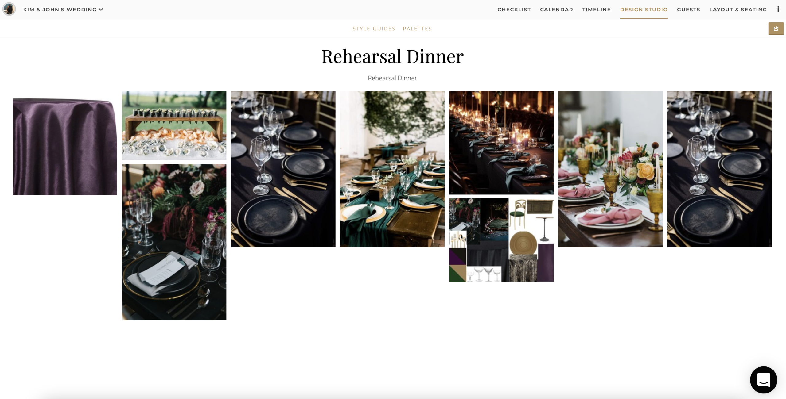 rehearsal dinner mood board