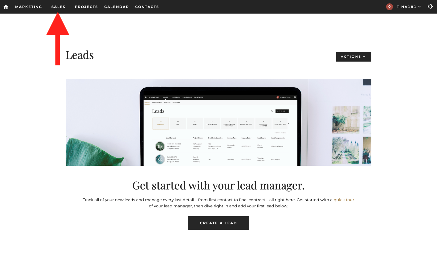 Aisle Planner's Lead Management Tool