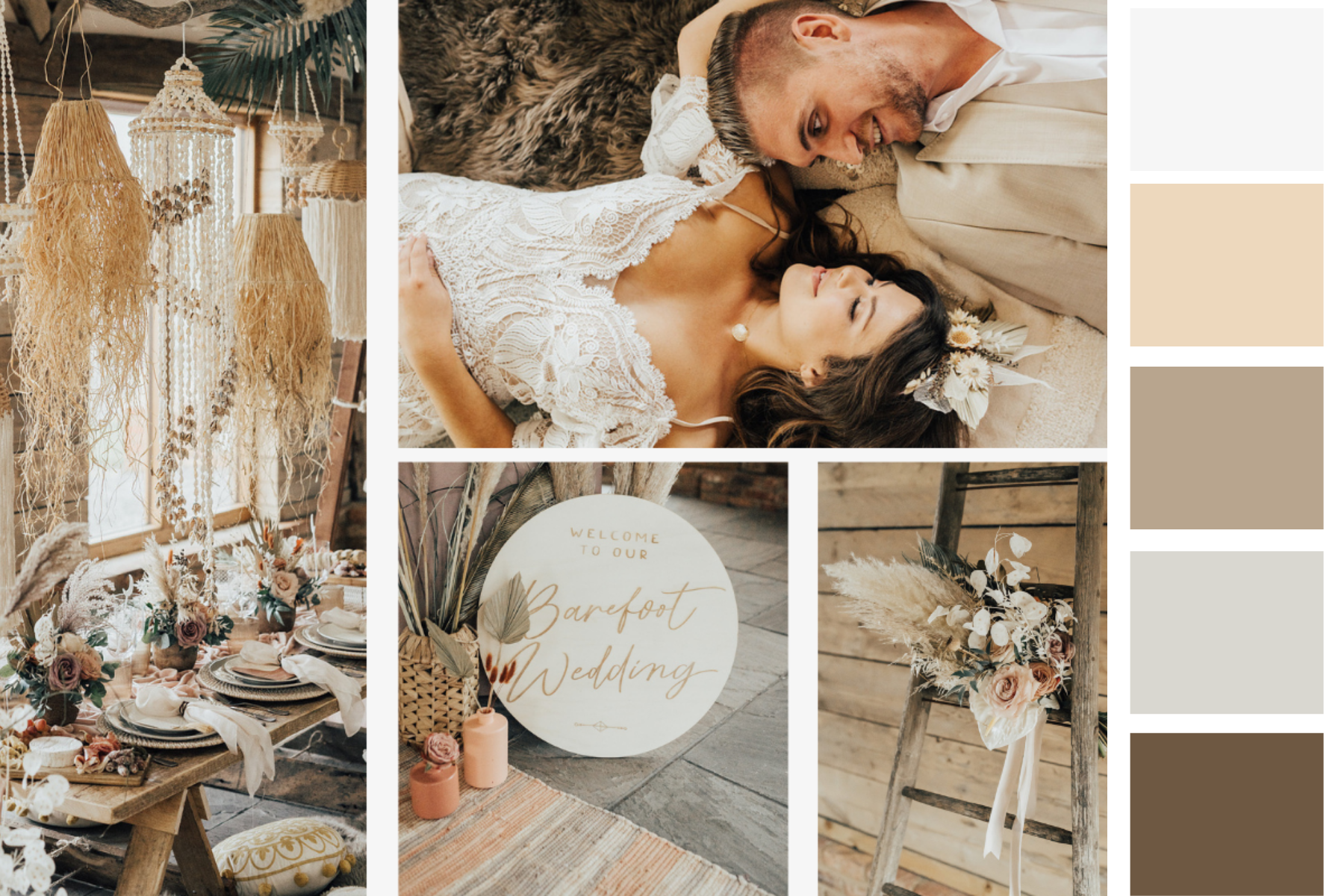 Collage of beige fall photos