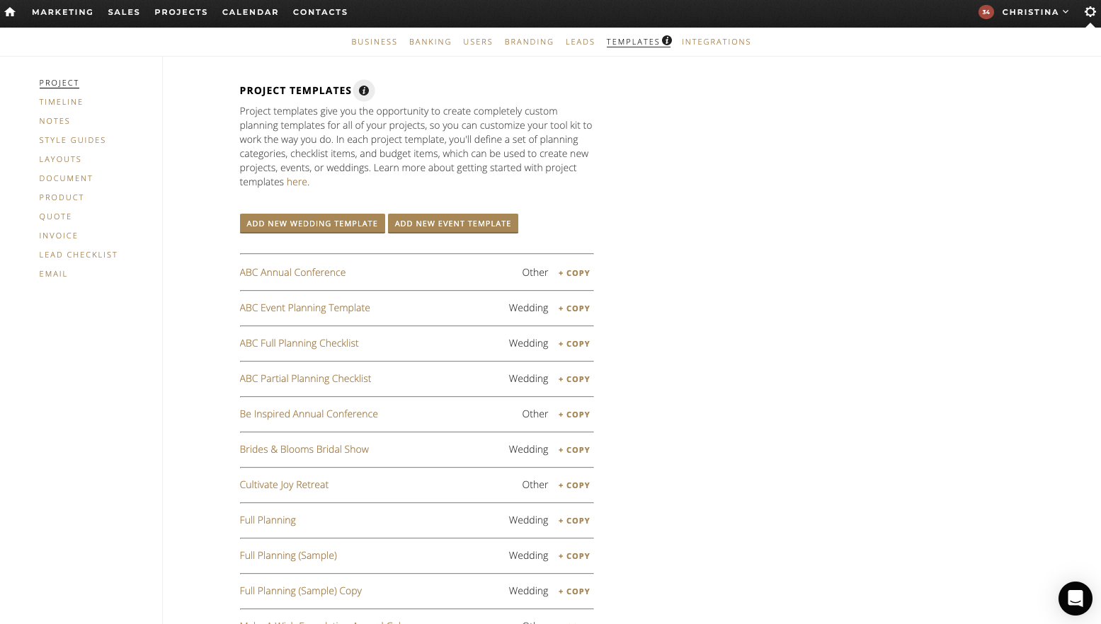 Aisle Planner templates