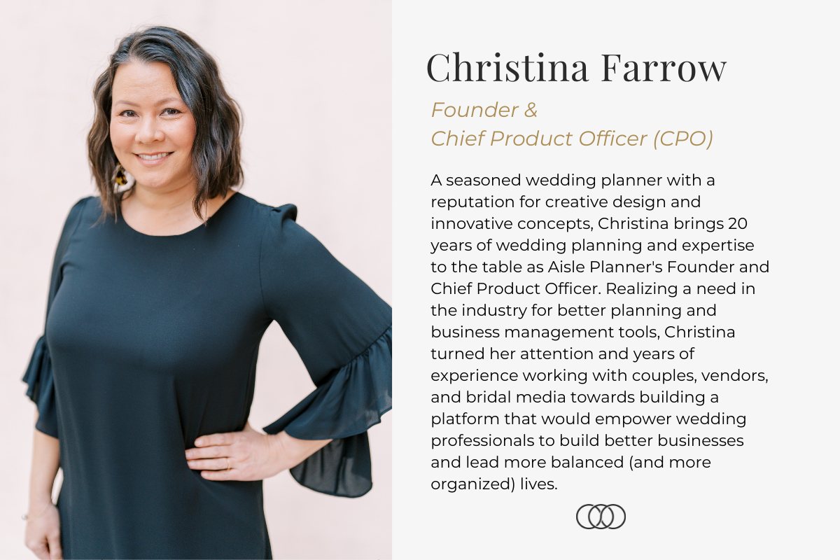 Christina Farrow headshot, wearing black dress