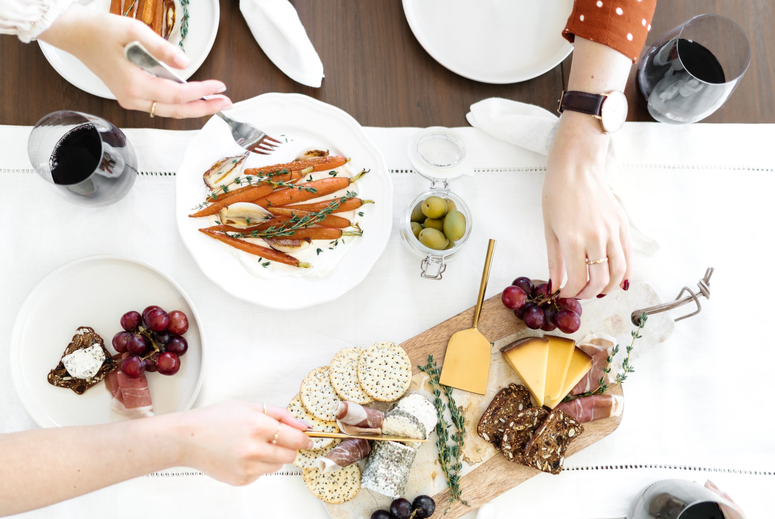 Food displayed on a table