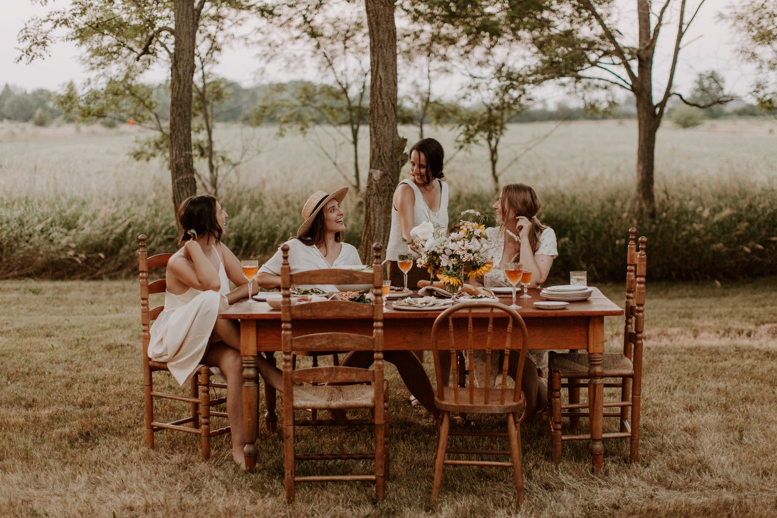 Friends having lunch