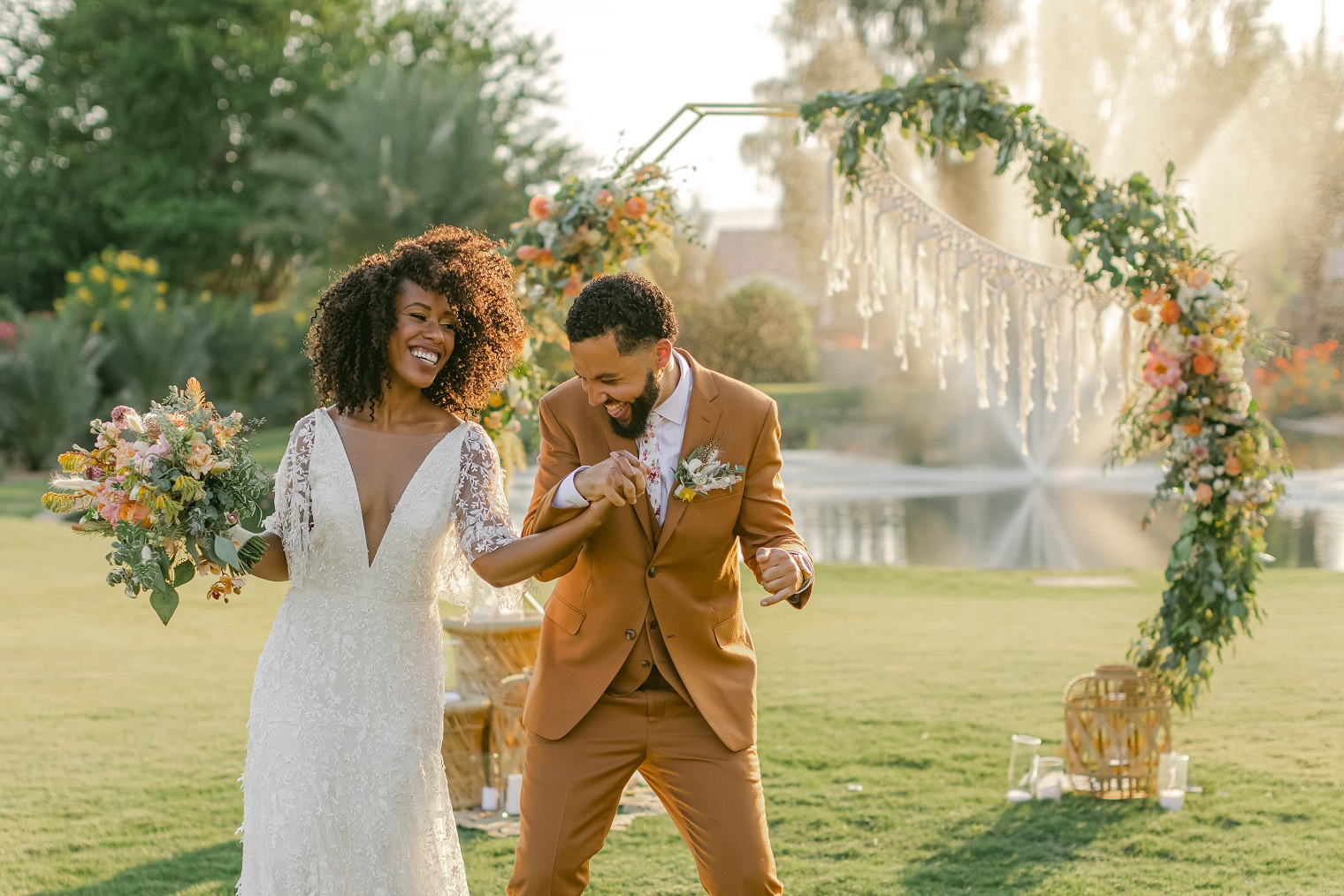 Married couple dancing